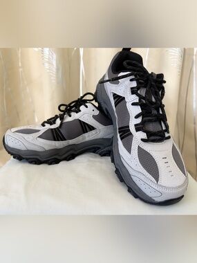 Skechers Men's Stamina AT Gray and Black Rugged Trail Sneakers